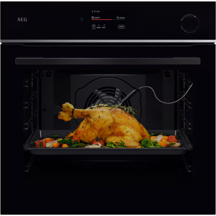 AEG TR7PB731SB MealAssist Φούρνος άνω Πάγκου 72lt, χωρίς Εστίες, Π59,6εκ, με Ατμό, ΑΙ, Πυρόλυση & Wifi, A++, Mαύρος