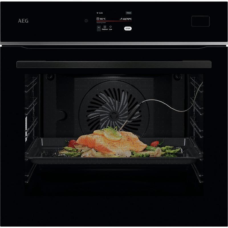 AEG TB8SB73ZAB Φούρνος άνω Πάγκου 70lt, χωρίς Εστίες, με AI, Ατμό, Υδρόλυση & Wifi, A++, Μαύρος