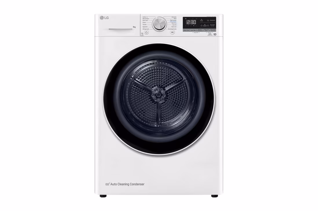 LG RH90V9AV4N Στεγνωτήριο Ρούχων 9kg, με Αντλία θερμότητας & Wifi, C, Λευκό