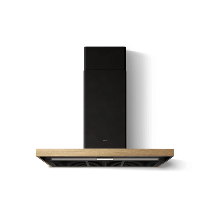 Elica BIO BLRO/A 90 ROVERE Απορροφητήρας Καμινάδα, Π90εκ, A++, Μαύρος-Ξύλο Δρυς