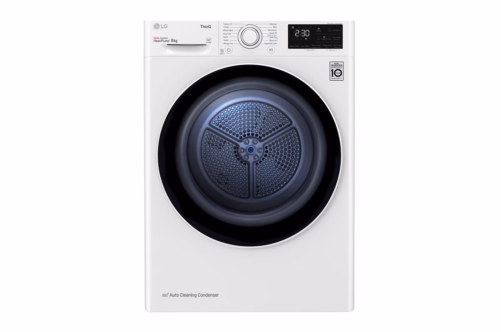 LG RH80V3AV6N Στεγνωτήριο Ρούχων 8kg, με Αντλία θερμότητας, Wifi, D, Λευκό