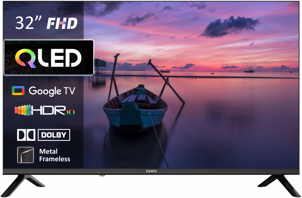 CHiQ LKD32QM10GP Smart Τηλεόραση 32" FULL HD, HDR, QLED, Google TV (2025)